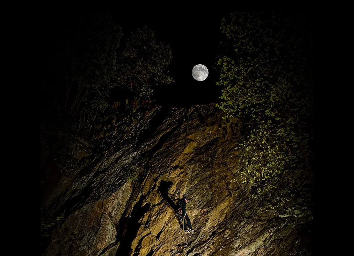 Abseiling at night in Keswick